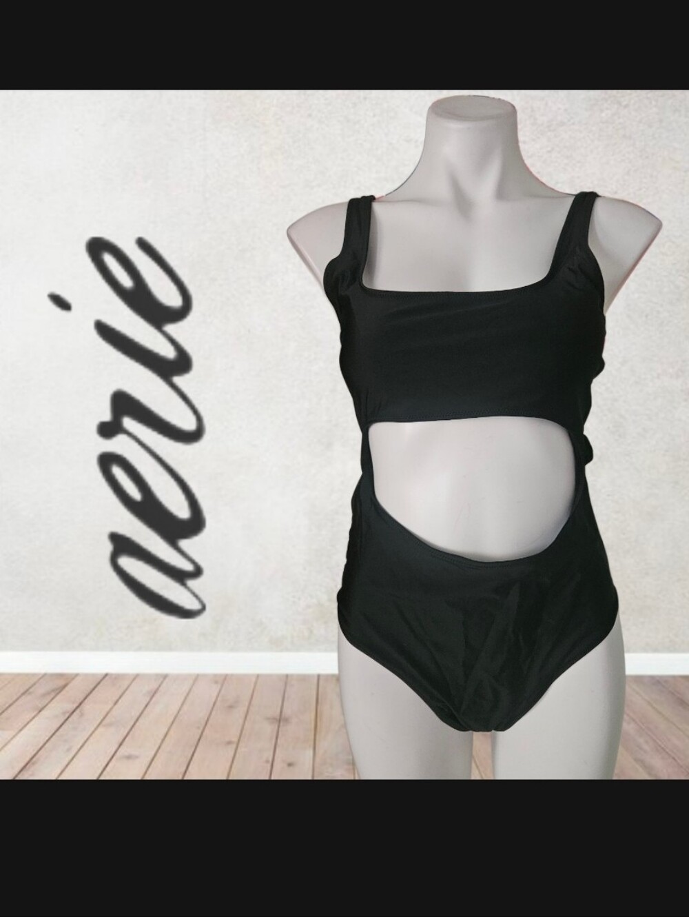aerie ONE PIECE CHEEKY Cut Out Bathing Suit LARGE
